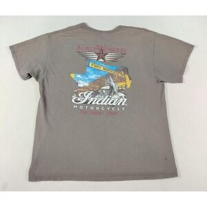 Indian Motorcycle Shirt Mens XL Gray Fort Worth Texas Biker Graphic Faded Moto